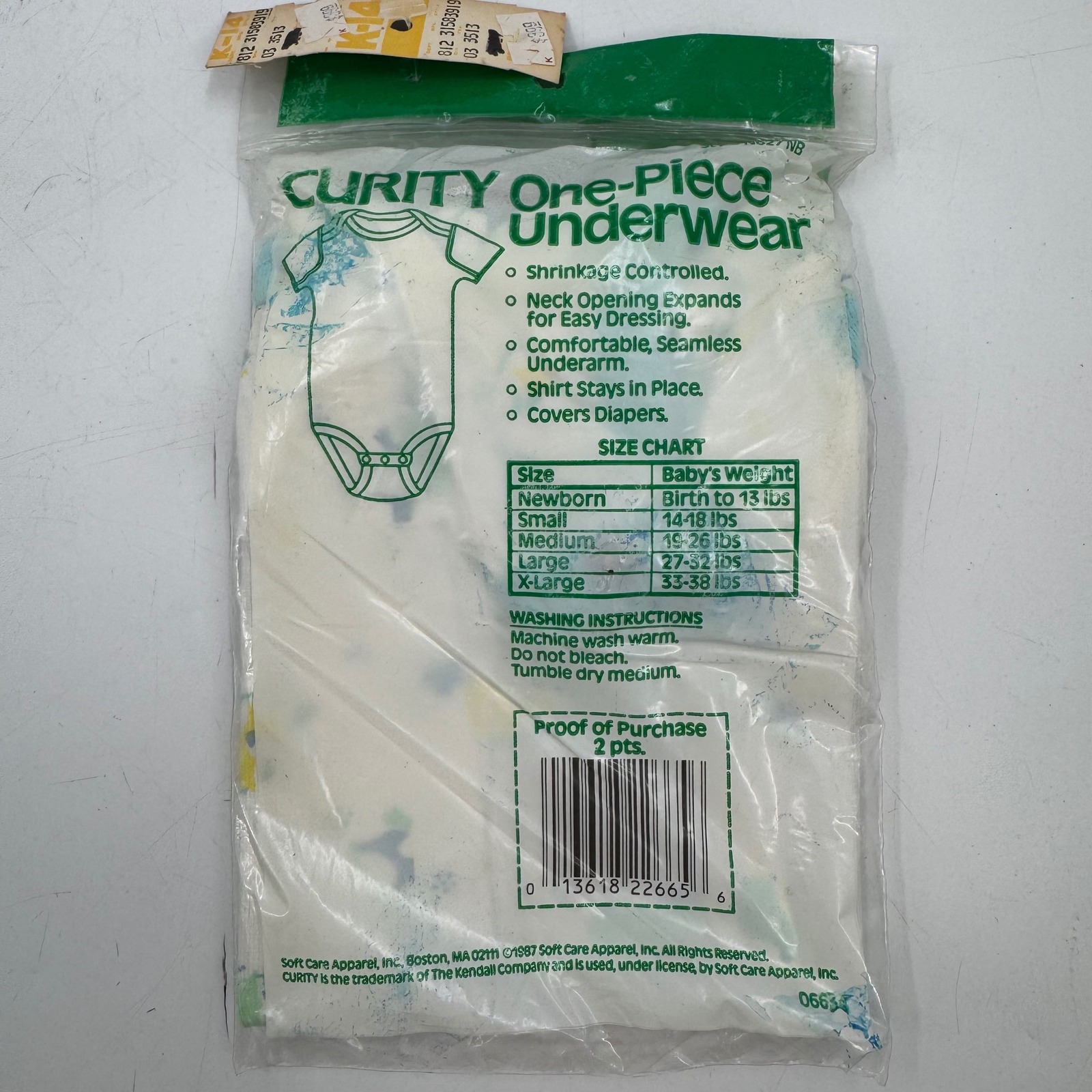 Vintage Curity Newborn Birth To 13 Lb One Piece Underwear Shirt Diaper Cover 80s — image 4 of 5